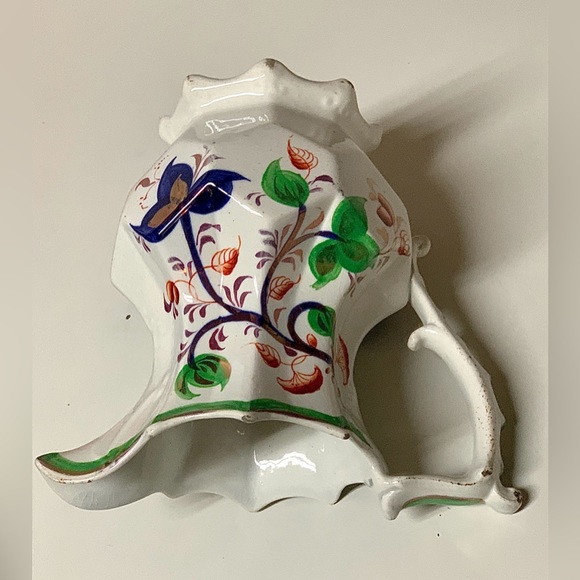 19th Century Gaudy Welsh Unrecorded Pattern Octagonal Footed Jug Handled Pitcher - Picture 12 of 16